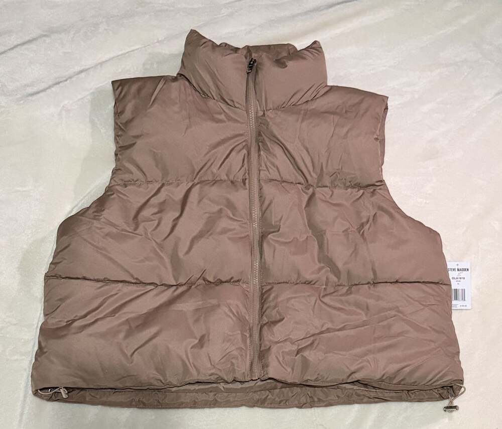 Steve Madden Puffer Vest Size XL Sand New With Tags